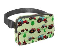 Waist Pack for Women Men, Outdoor Waist Bag Fanny Pack, Slim Running Belt Bum Bag for Walking Jogging Hiking Traveling Workout - Red Tractor in The Field