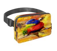 Waist Pack for Women Men, Outdoor Waist Bag Fanny Pack, Slim Running Belt Bum Bag for Walking Jogging Hiking Traveling Workout - Rainbow Lorikeet Parrot Bird