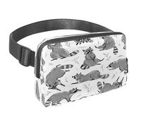 Waist Pack for Women Men, Outdoor Waist Bag Fanny Pack, Slim Running Belt Bum Bag for Walking Jogging Hiking Traveling Workout - Funny Raccoon