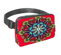 Waist Pack for Women Men, Outdoor Waist Bag Fanny Pack, Slim Running Belt Bum Bag for Walking Jogging Hiking Traveling Workout - Circle Lace Ornament Floral