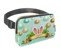 Waist Pack for Women Men, Outdoor Waist Bag Fanny Pack, Slim Running Belt Bum Bag for Walking Jogging Hiking Traveling Workout - Happy Easter Eggs Rabbit Ears