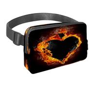 Waist Pack for Women Men, Outdoor Waist Bag Fanny Pack, Slim Running Belt Bum Bag for Walking Jogging Hiking Traveling Workout - Spades Card in Fire Flames