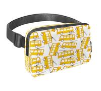 Waist Pack for Women Men, Outdoor Waist Bag Fanny Pack, Slim Running Belt Bum Bag for Walking Jogging Hiking Traveling Workout - Cartoon Seamless School Bus