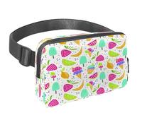 Waist Pack for Women Men, Outdoor Waist Bag Fanny Pack, Slim Running Belt Bum Bag for Walking Jogging Hiking Traveling Workout - Ice Cream Cake and Fruits