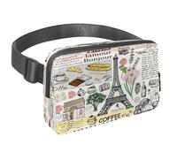 Waist Pack for Women Men, Outdoor Waist Bag Fanny Pack, Slim Running Belt Bum Bag for Walking Jogging Hiking Traveling Workout - Retro Paris France Postcard
