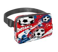 Waist Pack for Women Men, Outdoor Waist Bag Fanny Pack, Slim Running Belt Bum Bag for Walking Jogging Hiking Traveling Workout - Abstract France Football Sport Ball Colors Pattern