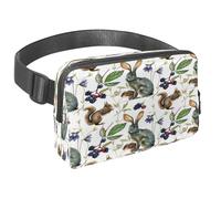 Waist Pack for Women Men, Outdoor Waist Bag Fanny Pack, Slim Running Belt Bum Bag for Walking Jogging Hiking Traveling Workout - Grey Hare and Squirrel