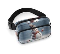 Waist Pack Funny Christmas Snowman Printed Butt Pack Fanny Pack Hip Bum Bag for Workout Traveling Casual Running Hiking Cycling, Funny Christmas Snowman, 7.9 X 5.1 in