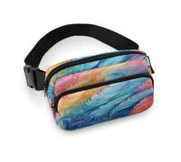 Waist Pack Hand Drawn Feathers Printed Butt Pack Fanny Pack Hip Bum Bag for Workout Traveling Casual Running Hiking Cycling, Hand Drawn Feathers, 7.9 X 5.1 in
