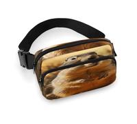 Waist Pack Hand Drawn Groundhog Printed Butt Pack Fanny Pack Hip Bum Bag for Workout Traveling Casual Running Hiking Cycling, Hand Drawn Groundhog, 7.9 X 5.1 in