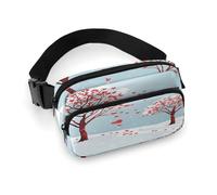 Waist Pack Heart Shaped Leaf Tree Printed Butt Pack Fanny Pack for Men Women Workout Traveling Casual Running Hiking Cycling Hip Bum Bag with Adjustable Strap for Outdoors, Heart Shaped Leaf Tree, 7.9