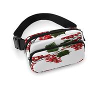 Waist Pack Holly Berry Branches Printed Butt Pack Fanny Pack Hip Bum Bag for Workout Traveling Casual Running Hiking Cycling, Holly Berry Branches, 7.9 X 5.1 in