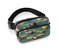 Waist Pack Insect Atlas Printed Butt Pack Fanny Pack Hip Bum Bag for Workout Traveling Casual Running Hiking Cycling, Insect Atlas, 7.9 X 5.1 in