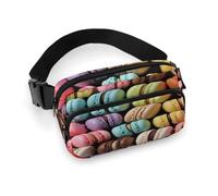 Waist Pack Macaron Biscuit Flavored Pastries Printed Butt Pack Fanny Pack Hip Bum Bag for Workout Traveling Casual Running Hiking Cycling, Macaron Biscuit Flavored Pastries, 7.9 X 5.1 in