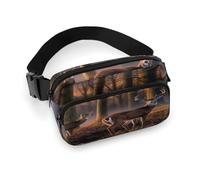 Waist Pack Nature Wild Animal Deers Printed Butt Pack Fanny Pack Hip Bum Bag for Workout Traveling Casual Running Hiking Cycling, Nature Wild Animal Deers, 7.9 X 5.1 in