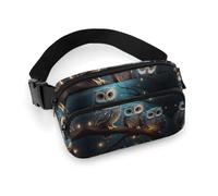 Waist Pack Owl on Tree Printed Butt Pack Fanny Pack Hip Bum Bag for Workout Traveling Casual Running Hiking Cycling, Owl on Tree, 7.9 X 5.1 in