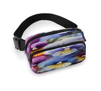 Waist Pack Pansy Perfection Printed Butt Pack Fanny Pack Hip Bum Bag for Workout Traveling Casual Running Hiking Cycling, Pansy Perfection, 7.9 X 5.1 in