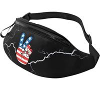 Waist Pack Peace Sign America, Walking Bag Elegant Waistpacks Foldable Travel Pack for Sports Running Outdoor