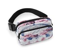 Waist Pack Peach Dream Catcher Printed Butt Pack Fanny Pack Hip Bum Bag for Workout Traveling Casual Running Hiking Cycling, Peach Dream Catcher, 7.9 X 5.1 in