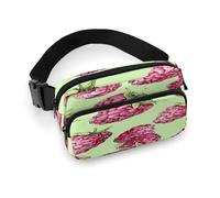 Waist Pack Peach Raspberry Pattern Printed Butt Pack Fanny Pack Hip Bum Bag for Workout Traveling Casual Running Hiking Cycling, Peach Raspberry Pattern, 7.9 X 5.1 in