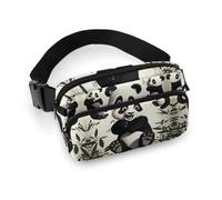 Waist Pack Playful Panda Printed Butt Pack Fanny Pack Hip Bum Bag for Workout Traveling Casual Running Hiking Cycling, Playful Panda, 7.9 X 5.1 in