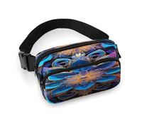 Waist Pack Rectangle Mandala Printed Butt Pack Fanny Pack Hip Bum Bag for Workout Traveling Casual Running Hiking Cycling, Rectangle Mandala, 7.9 X 5.1 in