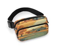 Waist Pack River in Front of House Printed Butt Pack Fanny Pack Hip Bum Bag for Workout Traveling Casual Running Hiking Cycling, River in Front of House, 7.9 X 5.1 in