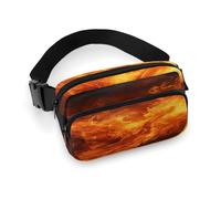 Waist Pack Roaring Flame Printed Butt Pack Fanny Pack Hip Bum Bag for Workout Traveling Casual Running Hiking Cycling, Roaring Flame, 7.9 X 5.1 in