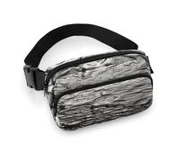 Waist Pack Silver Texture Printed Butt Pack Fanny Pack Hip Bum Bag for Workout Traveling Casual Running Hiking Cycling, Silver Texture, 7.9 X 5.1 in