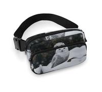 Waist Pack Snow Owl Printed Butt Pack Fanny Pack Hip Bum Bag for Workout Traveling Casual Running Hiking Cycling, Snow Owl, 7.9 X 5.1 in