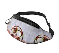 Waist Pack Soccer Flame Splashing, Cycling Waist Bag Lightweight Sports Bum Bag Foldable Waist Fanny Pack for Boys Workout Cycling