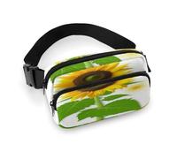 Waist Pack Sunflower And Weed Printed Butt Pack Fanny Pack Hip Bum Bag for Workout Traveling Casual Running Hiking Cycling, Sunflower And Weed, 7.9 X 5.1 in