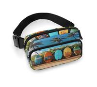 Waist Pack Surf's Up Surfboard Printed Butt Pack Fanny Pack Hip Bum Bag for Workout Traveling Casual Running Hiking Cycling, Surf's Up Surfboard, 7.9 X 5.1 in