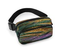 Waist Pack Texture of Green Leaves Printed Butt Pack Fanny Pack Hip Bum Bag for Workout Traveling Casual Running Hiking Cycling, Texture of Green Leaves, 7.9 X 5.1 in