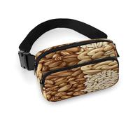 Waist Pack Various Nut Patterns Printed Butt Pack Fanny Pack Hip Bum Bag for Workout Traveling Casual Running Hiking Cycling, Various Nut Patterns, 7.9 X 5.1 in