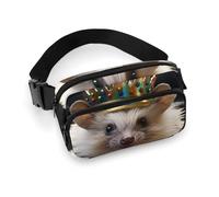 Waist Pack Waterproof Waist Bag with Adjustable Strap Belt Bag Crown With Hedgehog Fanny Pack for Women Men, white, 20x13cm, Waist Pack