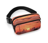 Waist Pack Waterproof Waist Bag with Adjustable Strap Belt Bag Sunset Apartments Fanny Pack for Women Men, white, 20x13cm, Waist Pack