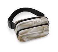 Waist Pack White Oyster Mushrooms Printed Butt Pack Fanny Pack Hip Bum Bag for Workout Traveling Casual Running Hiking Cycling, White Oyster Mushrooms, 7.9 X 5.1 in