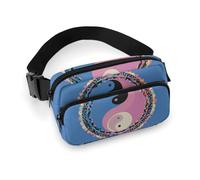 Waist Pack Yin Yang Pattern Printed Butt Pack Fanny Pack Hip Bum Bag for Workout Traveling Casual Running Hiking Cycling, Yin Yang Pattern, 7.9 X 5.1 in