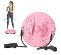 Waist Sculptor, Waist Twisting Disc, Waist Trainer with Tension Cord and Foot Massage, Fitness Equipment for Waist Sculpting, Plastic Weight Loss and Exercise Conditioning - Pink
