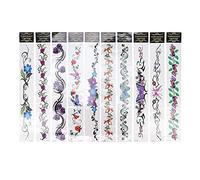 Waist Tattoos Stickers, 10Pcs Temporary Tattoos, Waterproof Female Belly Tattoo, Body Art Sticker, Lower Back Legs Arms, Waterproof Tattoo Stickers for Women