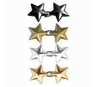 Waist Tightener Clips,4 PCS No Sewing Required Stars Jean Buttons Adjustable Waist Cincher Clip Pentagram Metal Waistband Tightener for Loose Jeans Pants Skirts Sleeves Sweaters