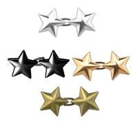 Waist Tightener Clips for Jeans - 4 Pairs Star Waist Knots for Trousers & Skirts - Adjustable Waistband Tightener Jeans Adjuster - Metal Waist Tightening Clips in 4 Colors