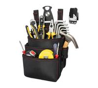 Waist Tool Bag, 3-Layer Waterproof Oxford Waist Bag, Tool Bags with Multiple Compartments, for Electricians, Builders, Gardeners, Mechanics, Motorcyclists, Outdoor