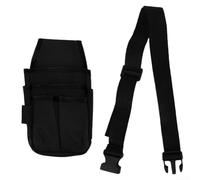 Waist Tool Bag with 15 Pockets Electrician Accessories Storage Heavy Duty Canvas Adjustable Belt Tool Organizer for Technicians and DIYers (black)