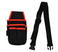 Waist Tool Bag with 15 Pockets Electrician Accessories Storage Heavy Duty Canvas Adjustable Belt Tool Organizer for Technicians and DIYers (Red)