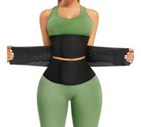 Waist Trainer Belt, Waist Cincher Slimming Waist Belt, Waist Wrap Back Support Belts, Body Shaper Tummy Control Ab Belt, Waist Trimmer for Gym Sport Workout Black