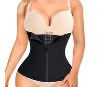 Waist trainer for fitness and sports, black neoprene, women's waist trainer, corset