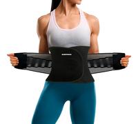 Waist Trainer for Weight Loss, Stomach Flattener Body Shaper Band, Cincher Belly Tummy Trimmer Back Support Belt, Abdominal Slimming Binder Fat Burner Gym Girdle for Exercise Fitness Black S