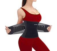 Waist Trainer for Weight Loss Women Men, Stomach Flattener Band, Cincher Belly Tummy Trimmer Fat Burning Back Brace Belt, Body Shaper Abdominal Slimming Binder Gym Girdle for Exercise Fitness, Black S